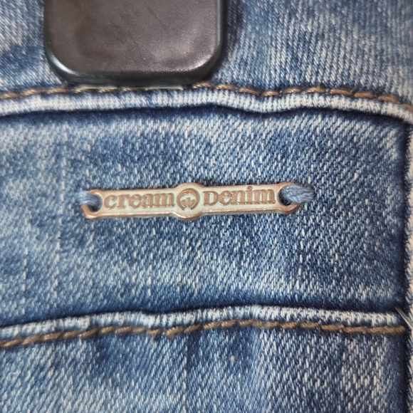 Cream Ankle Jeans With Zipper Accents Size 32 - Picture 4 of 9